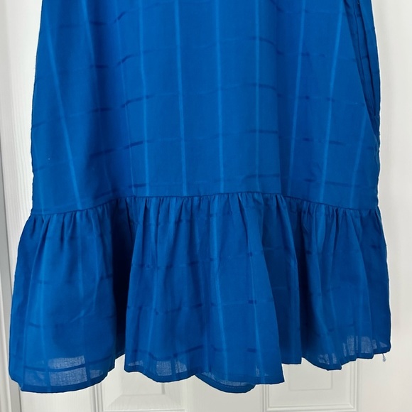 Never A Wallflower Rachel Flutter Sleeve Cotton Windowpane Dress Blue Sz XS NWT - Picture 10 of 13